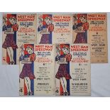 West Ham Speedway 1934/1935. Five official programmes for meetings held at The Stadium, Custom House
