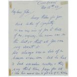 George Gunn. Nottinghamshire & England 1902-1932. Four page handwritten letter dated 12th November