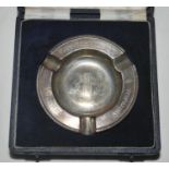'England v Australia 1861-1961'. Hallmarked silver ashtray with England and Australian emblems to