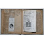 Cricket cuttings albums 1900s-1960s. Seven newspaper cutting albums comprising a large collection of