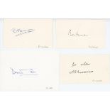 Test players' signatures. Album comprising over eighty signatures on white cards and pages, the