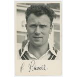 Jack Flavell. Worcestershire & England 1949-1967. Mono real photograph plainback postcard of