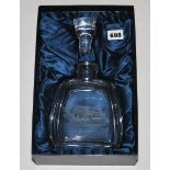 'M.C.C. Centenary of Ashes Cricket 1880-1980'. Lead crystal spirit decanter produced to