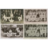 South Africa tour to England 1907. Three mono real photograph postcards and three mono printed
