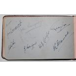 County and tourists autographs c1935-1939. Autograph album comprising a good selection of
