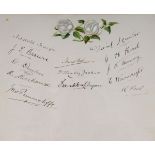 'Yorkshire 1896 "Champion County"'. Page beautifully signed in black ink by thirteen members of