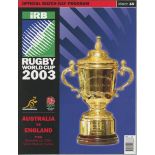 Rugby World Cup 2003. Collection of twenty eight official programmes for the tournament held in