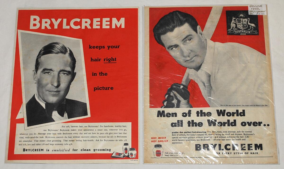 Denis Compton & Keith Miller. 'Brylcreem' 1950's. Three large original advertising posters/pages