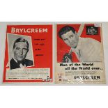 Denis Compton & Keith Miller. 'Brylcreem' 1950's. Three large original advertising posters/pages