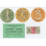 Oxford v Cambridge M.C.C. Lord's tickets 1890, 1906, 1928 and 1936. Seven original card tickets