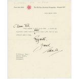 John Arlott. Single page typed letter from Arlott to the book dealer, E.K. 'Ted' Brown, dated 10th