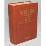 Wisden Cricketers' Almanack 1957. Original hardback. Slight wear to front internal hinge, bump to