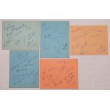 County autographs 1954. Collection of fifteen album pages, each page with printed title to corner