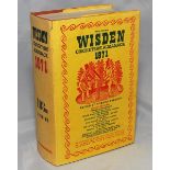 Wisden Cricketers' Almanack 1971. Original hardback with dustwrapper. Some repaired tears to