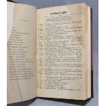 Wisden Cricketers' Almanack 1869. 6th edition. Handsomely half bound in red leather, lacking