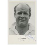 Allan Watkins. Glamorgan & England 1939-1963. Mono real photograph postcard of Watkins, head and