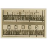 Cricket postcard. Sepia real photograph postcard depicting a display of a large collection of