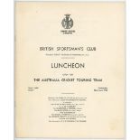 Australia Tour to England 1964. Official twelve page list of attendees and table plan for the