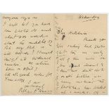 Pelham Francis Warner. Oxford University, Middlesex & England 1894-1920. Early four page handwritten