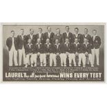 Australia tour of England 1938. 'Laurel. The All-purpose Kerosene Wins Every Test. For lighting,