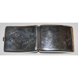 Golf. Silver cigarette case presented to J. Sibson (a professional at Rushcliffe Golf Club 1931-