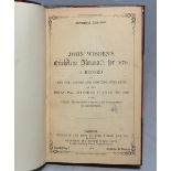 Wisden Cricketers' Almanack 1870. 7th edition. Handsomely half bound in red leather, lacking