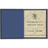Australia 1948. Official 'P&O R.M.S. Strathaird' souvenir brochure for the Australian tour of