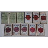 Ayres' Cricket Companion 1910, 1912-1915, 1920, 1922-1924, 1931 and 1932. Edited by W.R. Weir & J.N.
