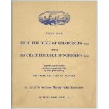 Cricket at Arundel Castle 1953 and 1957. Two official souvenir programmes for H.R.H. The Duke of