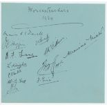 Worcestershire C.C.C. 1929. Large album page nicely signed in ink by twelve members of the