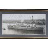 M.C.C. tour of Australia 1936/37. Large mono photograph of the ship R.M.S. Orion at harbour in
