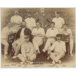 Lancashire C.C.C. 1888. Original sepia photograph of the Lancashire team seated and standing in rows