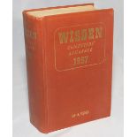 Wisden Cricketers' Almanack 1957. Original hardback. Wrinkling and some dulling to title gilts on