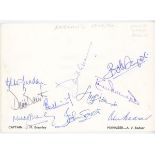 England tour to Australia & India 1979-80. Official England tour Christmas card with printed