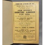 Wisden Cricketers' Almanack 1924. 61st edition. Nicely bound in black boards, with excellent