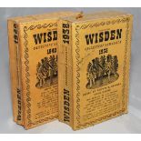 Wisden Cricketers' Almanack 1938. 75th edition. Original limp cloth covers. Some bowing to spine,