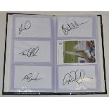 Cricket autographs 1980s-2000s. Blue album comprising one hundred and twenty modern signatures of