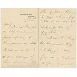 A.J. Gaston. Three page handwritten letter from Gaston to E.B.V. Christian dated 27th April 1893.