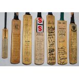 International team miniature bats 1974-2003. Seven miniature bats including England tour to