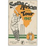 South Africa 1947. Official souvenir brochure for the South African tour of England in 1947.