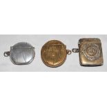 Edwardian football vesta case c1900. Attractive brass metal vesta case in the shape of a football