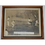 Maurice Leyland. Yorkshire & England 1920-1947. Two original sepia press photographs of Leyland in