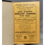 Wisden Cricketers' Almanack 1934. 71st edition. Nicely bound in black boards, with excellent