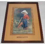 E.P. Kinsella. Excellent collection of five large original colour prints of the boy cricketer in