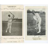 Yorkshire C.C.C. Lord Hawke and F.S. Jackson. Two bookplate pictures, one of Lord Hawke, the other