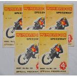 Wimbledon Speedway 1938. Five official programmes for meetings held at Wimbledon on 18th April,