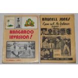 Brunell Jones, West Indian cricket writer. Selection of five books by Jones. 'Kangaroo Invasion'