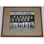 'Yorkshire County Cricket Team 1958'. Official mono photograph of the Yorkshire team seated and