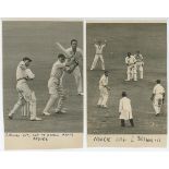 England v South Africa photographs 1920s onwards. Ten original mono and sepia press photographs