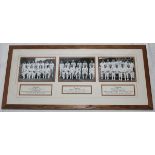 England 1954-1968. Three official England team photographs, each signed by the majority of the